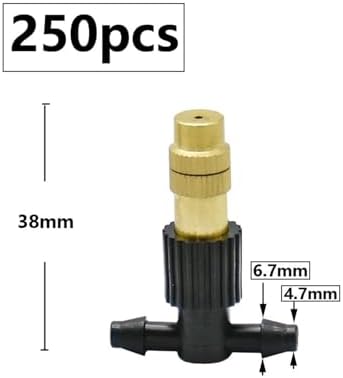 15-250Pcs Drip Irrigation Misting Brass Nozzle Garden Spray Cooling Parts Copper Sprinkler with Thread Barb Tee Connector(38mm250pcs) - Image 2