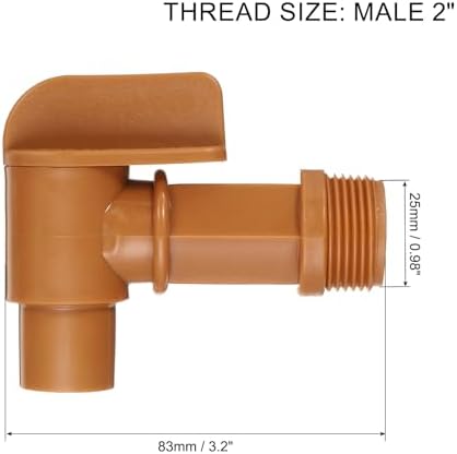 PATIKIL 2" Plastic Spigot Faucet, 10 Packs Barrel Faucet Durable Polyethylene Material Replacement Spigot for 15/30/50 Gallon Plastic & Steel Drum, Brown - Image 2