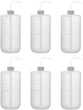 stonylab Chemical Wash Bottle, 6-Pack Plastic Safety Lab Squeeze Wash Bottle, LDPE with Narrow Mouth, 1000 ml / 6 Bottle by StonyLabScientific