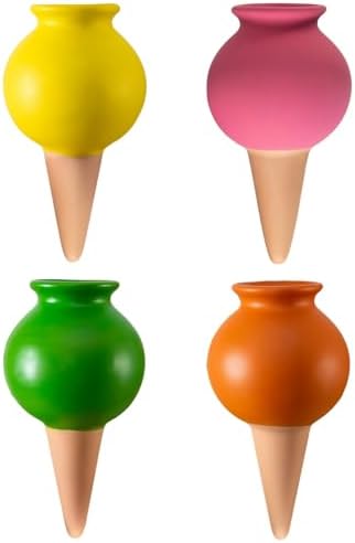 8 Pcs Terracotta Plant Waterings, Self-Watering Spikes for Indoor Plants, Automatic Watering Devices for Pots and Planters, 4 Included, Handy for Busy Schedules and Travel Days by Unknown