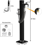Outdoor Water Column with Faucet, Garden Water Column Freestanding with Spray Gun, Yard Hydrant Stainless Steel, Outdoor Water Spigot with Dual Inlet, for Irrigation Washing (37.4in-2pcs) - Image 4