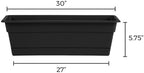 Bloem Dura Cotta 30" Plastic Window Box Planter with Saucer, Black, 3-Pack - Image 5