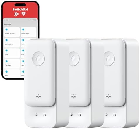 SwitchBot 3 Pack Water Leak Detector for Home, Water Leak Sensor, No Hub by SwitchBot