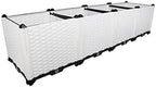 Hershii Garden Raised Bed Kits Rectangular Plastic Deepened Plant Containers Indoor Outdoor Vegetables Herbs Flowers Growing Planter Box - White - 61.41 X 15.35 X 14.96 Inches by FineLivingStartingwithaHome