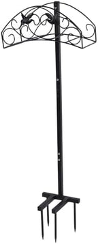 Detachable Garden Hose Holder, Freestanding Water Hose Stand with Storage Basket, Heavy Duty Iron Hose Hanger for Outside Yard, Elegant Design Easy Installation Durable Hose Storag - Image 2