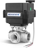 3/4" 15NM 3 Way L Port Motorized Ball Valve Stainless Steel - 2 Wire Auto Return Electric Water Valve Normally Closed with Manual Override, 9-24V AC/DC, Long Life Automatic Ball Valve, IP67 by movafaFH