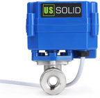 U.S. Solid 1/4 in Motorized Ball Valve, NSF Certified 304 Stainless Steel Electric Valve, Normally Closed, 9-24V AC/DC, 2-Wire Auto Return, Full Port - Image 2