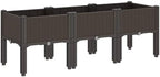 Elevated Garden Planter Box with Legs Rattan Look PP Brown - Image 5