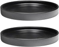 Yukfona Ceramic Plant Saucer Tray 2 Pcs 8 Inch Black, 8.5" OD x8.15 ID x1 Deep| Fits Flower pots Bottom≤ 8.15", Heavy Duty Glazed Round Planter Drip with Catch Basin for Indoor Outdoor Plants by YUKFONA
