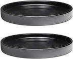 Yukfona Ceramic Plant Saucer Tray 2 Pcs 8 Inch Black, 8.5" OD x8.15 ID x1 Deep| Fits Flower pots Bottom≤ 8.15", Heavy Duty Glazed Round Planter Drip with Catch Basin for Indoor Outdoor Plants by YUKFONA