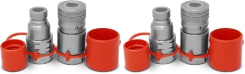 Summit Hydraulics 3/4" NPT Skid Steer Flat Face Hydraulic Quick Connect Couplers/Couplings Set w/Dust Caps (Pack of 2) by SummitHydraulics