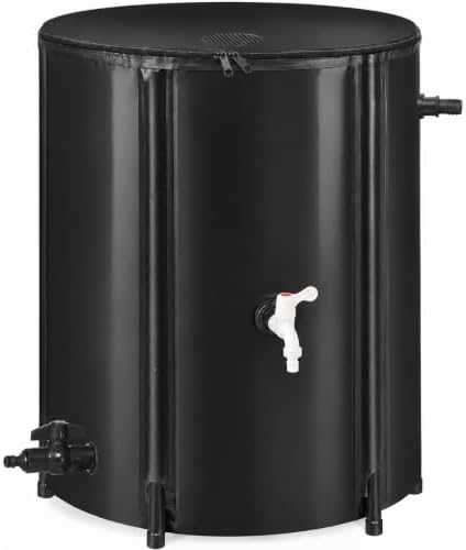 Rain Catchers for Outside, 53 Gallon Collapsible Rain Barrel with Spigot by Unknown