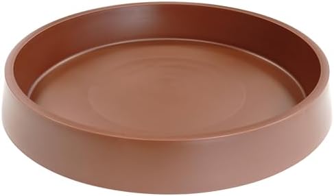 Plant Saucer Tray for Ceramic Plastic Pots, 18 inch Plant Saucers for Indoors, Pot Saucers Trays, Bird Bath Bowls, Flower Planter Water Drip Trays for Pots Base (18", Brown) by Bleuhome