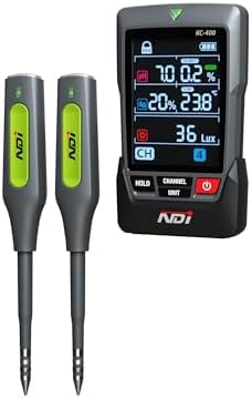NDI Multifunctional Soil Meter,up to 5 Probe with Wireless Transmission,pH, Salinity, Temperature,Light Intensity with Acoustic Wave Growth Assistance, for Gardening, Landscaping, and Soil Testing by NDITOOLS