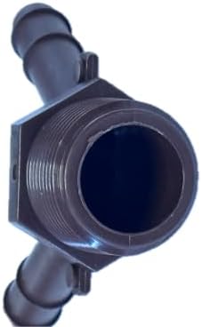 NETAFITM Drip Irrigation Barbed Fittings,3/8" 12MM Black Drip Tubing Coupler Elbow Tee Reducer (Threaded Male Adapter - 12mm 'V' 2-Way X 3/4" MPT, 25 Count) - Image 3