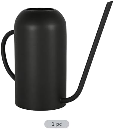 Long Spout Watering Can for Indoor Plants, 50.7 fl oz (1500 ml), Stainless Steel, Black Matte Finish, Vintage Metal Design, Precise Water Flow for Gardens and Houseplants - Image 5