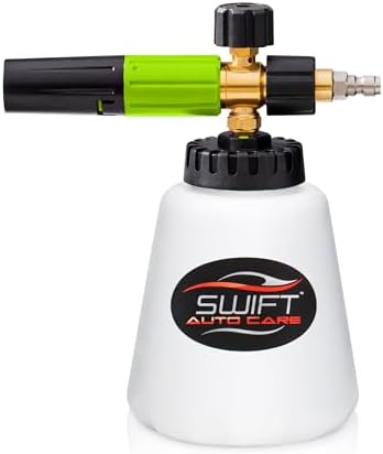 Swift Premium Foam Cannon for Pressure Washer – Heavy Duty Foam Sprayer for Car Wash | ¼ Inch Quick Connector | Adjustable Wide Mouth for Extra Thick Snow Foam | Holds 1 Liter of Soap! - Image 2