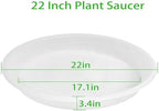 Plant Saucer - 2 Pack 22 Inch Extra Large Durable Plastic Plant Trays Clear, Extra-Deep 3.4" Plant Tray, Bird Bath Bowls for Garden - Image 2