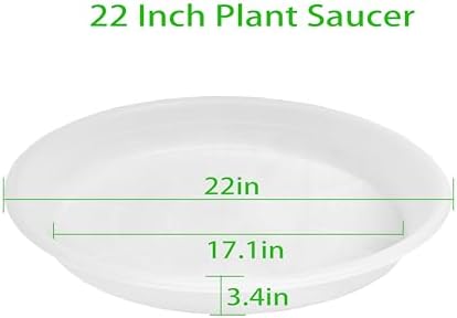 Plant Saucer - 2 Pack 22 Inch Extra Large Durable Plastic Plant Trays Clear, Extra-Deep 3.4" Plant Tray, Bird Bath Bowls for Garden - Image 2