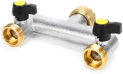 Brass Tap Splitter 2 Way Hose Connector 3/4 Inch by Unknown