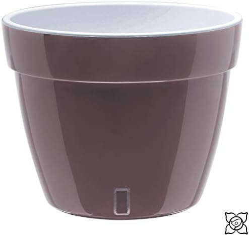 Gardenera 7.9" ASTI Self Watering Planter (Set of 3) in Shade/White - Modern Flower Pot with Water Level Indicator for All House Plants, Flowers, Herbs, Succulents and Hanging Plants - Image 3