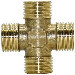 Garden Plumbing Hose Adapter 1/2 Inch 4-way Cross Joint Brass Pipe Fittings Copper Cross Manifold Water Pipe Joint 1 Piece (Color : 1I2) - Image 5