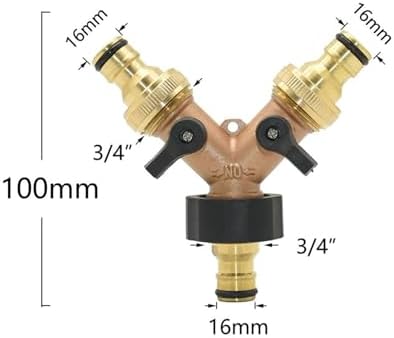 Hoses Connector Brass 3/4 Threaded 4-Way Garden Faucet Manifold Water Pipe 4-Way Manifold Female 3/4 Irrigation Valve 1 pc(J) - Image 2