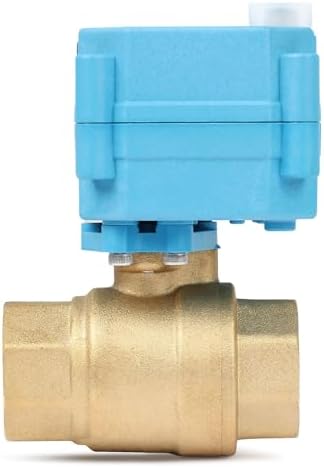 U.S. Solid Motorized Ball Valve - IP67 3/4inch Brass Ball Valve 9-24V with Waterproof Cover, Full Port, 2 Wire Auto Return, Manual Function, NPT, Normally Open - Image 4