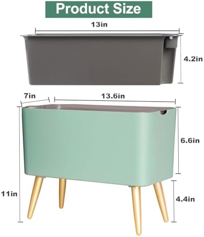 Oliz 13.5 Inch Planter Pot with Metal Craft Legs, Self Watering Planter Pots with Water Shortage Alarm Plant Pot for Indoor Outdoor Decorative Succulents Herb (B- Green) - Image 4
