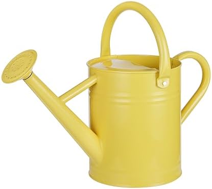 1 Gallon Watering Can for Plants, Watering Cans for Indoor&Outdoor Gardening, Galvanized Steel Watering Pot with Removable Spout, Metal Water Can with Ergonomic Movable Handle(Cute Yellow) by Unknown