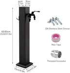 Stainless Steel Outdoor Vertical Garden Water Column, freestanding Hose Stand with Faucet, Outdoor Antifreeze Faucet Water Dispenser Hydrant for Irrigation and Washing(60cm/23.6in) - Image 2