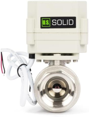 U.S. Solid 1 in Motorized Ball Valve with Programmable Auto On-Off Cycle Timer, 2-Way 304 Stainless Steel Electric Actuator, 00:00:00-99:59:59 Timing, IP67, AC/DC 9-24 V, NPT, for Water and Air by USSolid