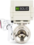 U.S. Solid 1 in Motorized Ball Valve with Programmable Auto On-Off Cycle Timer, 2-Way 304 Stainless Steel Electric Actuator, 00:00:00-99:59:59 Timing, IP67, AC/DC 9-24 V, NPT, for Water and Air by USSolid