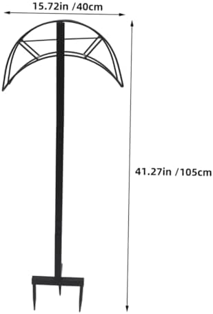 Portable Garden Hose Stand with Iron Holder, Black Outdoor - Image 2