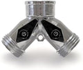 Zinc Die-Cast 3/4 Y Hose Connector with Dual Shut-Off Valves - Garden Hose Splitter for Easy Watering, Lawn Care & Car Washing- Simplify Outdoor Tasks with Hose Adapter for Effortless Water Management by FIRSTGLOBALSUPPLY
