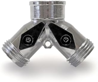 Zinc Die-Cast 3/4 Y Hose Connector with Dual Shut-Off Valves - Garden Hose Splitter for Easy Watering, Lawn Care & Car Washing- Simplify Outdoor Tasks with Hose Adapter for Effortless Water Management by FIRSTGLOBALSUPPLY