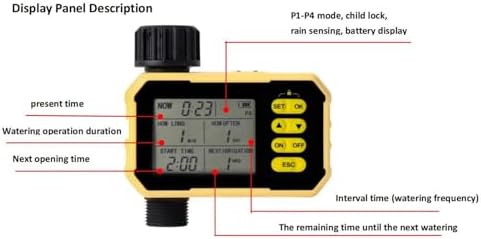 Qinlorgo Single Outlet Solar Hose Watering Timer, Automatic Irrigation Water Timer with Rain Sensor Rechargeable Sprinkler for Garden, Courtyard, Patio, Balcony & Villa - Image 4