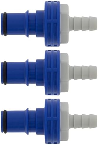 09MBLU1 Blue Male End Connector, 1/4 in (6mm) Insert, Quick-Connect, Pack of 3 by Unknown