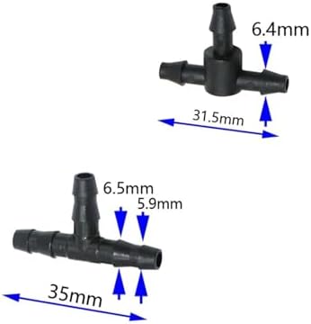 4/7 Hose Tee Connector Water Splitter 1/4" Garden Irrigation Barb Drip Fittings 1000 Pcs(B) - Image 2