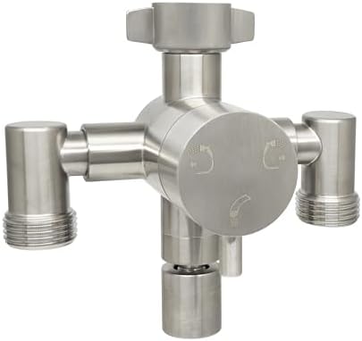 G-Sunny Stainless Steel Multi-Function Outdoor Faucet with Dual Garden Hose Adapter, Heavy Duty Outdoor Water Splitter with Extra Tap for Hand Washing, Bucket Filling (Dual Hose) by G-Sunny