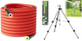 SPECILITE Hot/Cold 100 FT Water Hose & 50 in 360° Rotating Impact Sprinkler on Tripod Base, Heavy Duty Irrigation for Large Area, Yard, Lawn, Waters up to 90ft, Covering up to 6360sqft by SPECILITE