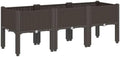 Elevated Garden Planter Box with Legs Rattan Look PP Brown by Unknown