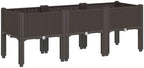 Brown Outdoor Elevated Garden Planter Box 47.2"x15.7"x16.5" PP by Favemtsl
