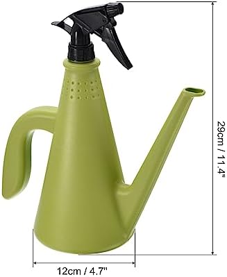 MECCANIXITY Watering Can with Sprayer, Plastic Dual-Use Spout Watering Pot Adjustable Water Spray for Indoor Outdoor House Plants Garden Flower Green - Image 2
