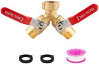 Hose Splitter 2 Way Heavy Duty Brass Garden Outdoor Full Flow Connector,Y Valve 3/4 Inch GHT Thread - Image 7