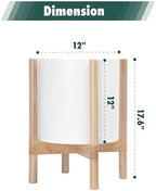 D'vine Dev Plastic Pot with Natural Wood Stand, White, 12 in, 55-C-P-1 - Image 3