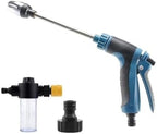 High Pressure Hose Nozzle with Foam Cannon, Metal Water Spray Gun for Car Wash & Garden 360° Rotating, Durable Stainless Steel Spray Nozzle (Blue-b,One Size) by Unknown