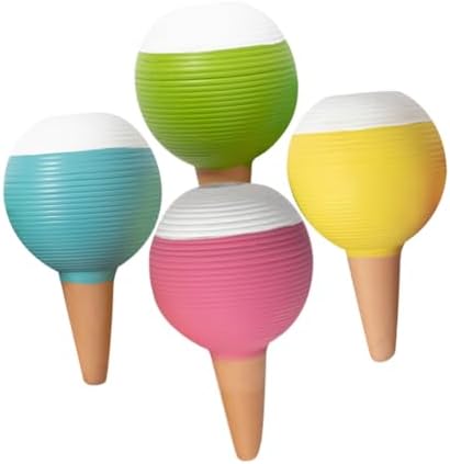 4pcs Terracotta Plant Watering Globes Self-Watering Spikes for Outdoor Plants Large Capacity Automatic Waterer Set with Drip Irrigation for Garden and Patio by CORHAD