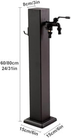 Outdoor Hydrant, Freestanding Antifreeze Water Column, Garden Fountain Watering Device, Stainless Steel Hose Holder with Double Water Outlet(80cm/31in) - Image 7