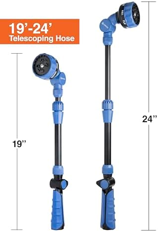 10-Pack with Corvid Adjustable Thumb Control Garden Watering Wand, 19-24 Inch Telescoping Hose Nozzle 8 Spray Patterns, Heavy-Duty Zinc & Aluminum for Precise Watering and Cleaning - Image 3